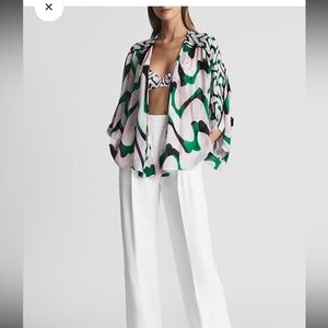 Reiss Multicolor Abstract Blouse